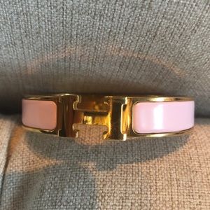 Authentic Pink Hermès Clic H Bracelet